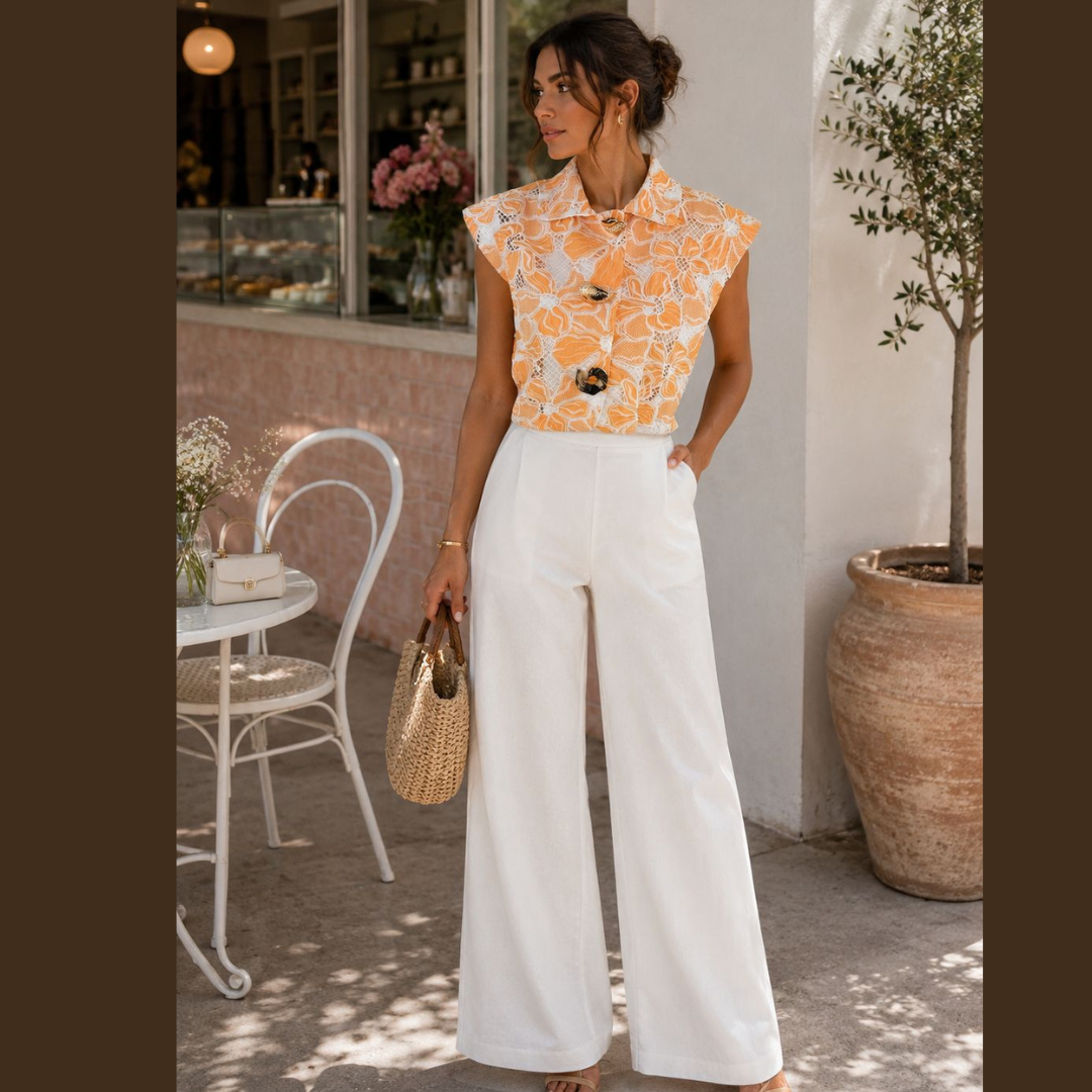 Golden Bloom Lace Top