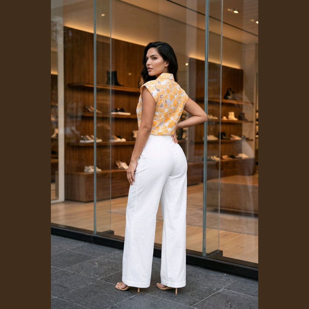 Golden Bloom Lace Top