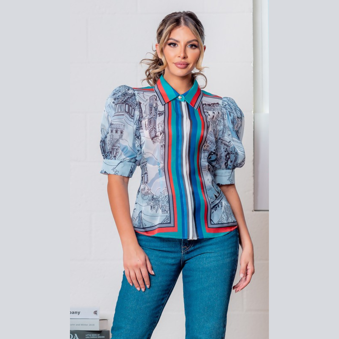 Portofino Muse Puff Sleeve Blouse