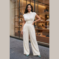 The Isabella Pleated Satin Jumpsuit