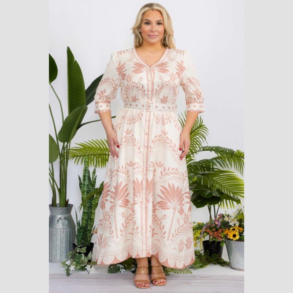 Desert Bloom Elegance Maxi Dress