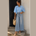 Sky Blue Eyelet Top