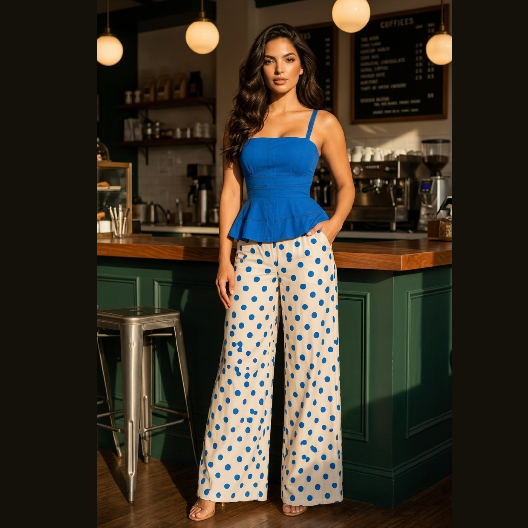 Cobalt Charm Polka Dot Set