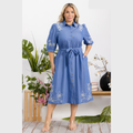 Denim Grace Embroidered Midi Dress