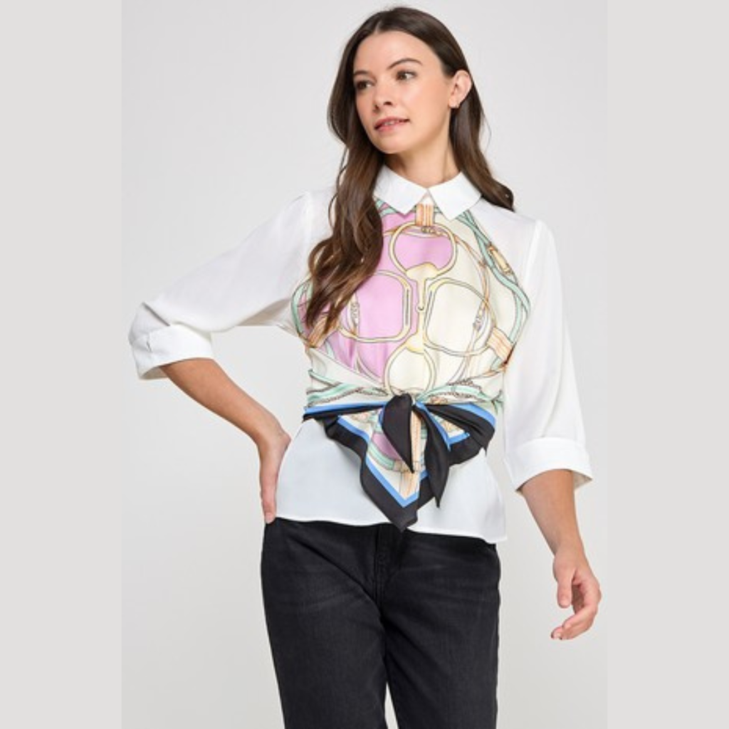Riviera Layers Graphic Blouse