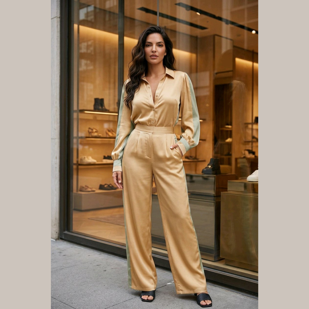The Capri Satin Colorblock Set