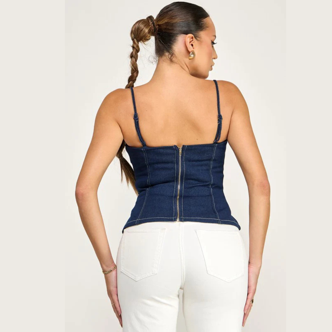 The Bella Denim Corset Top