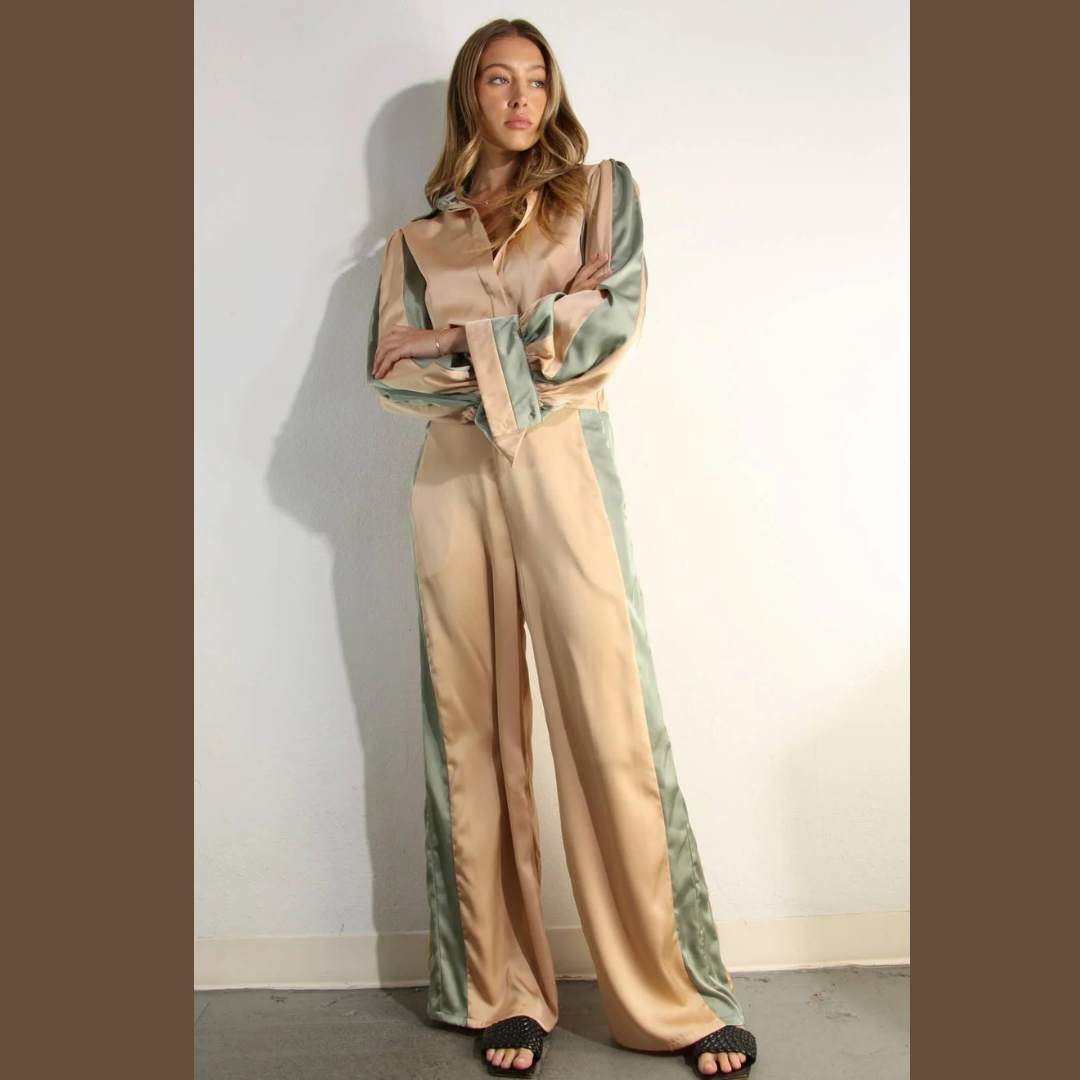 The Capri Satin Colorblock Set