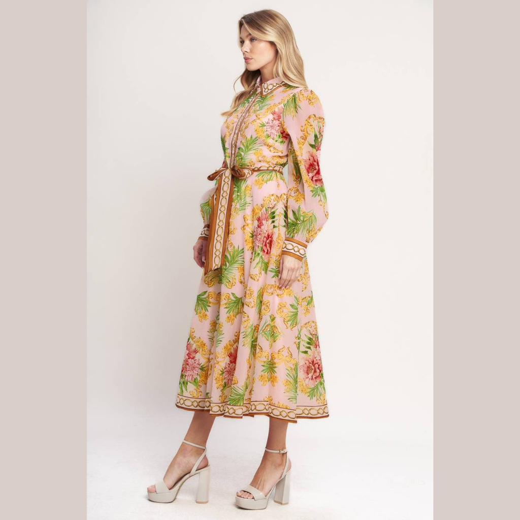 The Sofia Garden Print Midi Dress