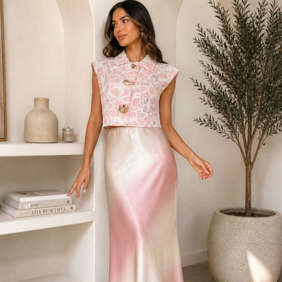 Blush Lace Statement Top