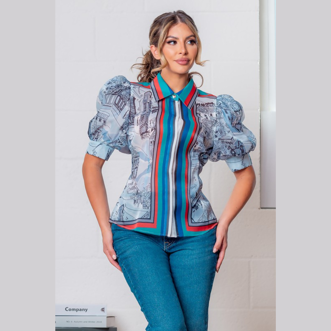 Portofino Muse Puff Sleeve Blouse