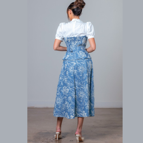 Bluebell Grace Embroidered Midi Dress