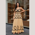 Desert Noir Ribbon Maxi Dress