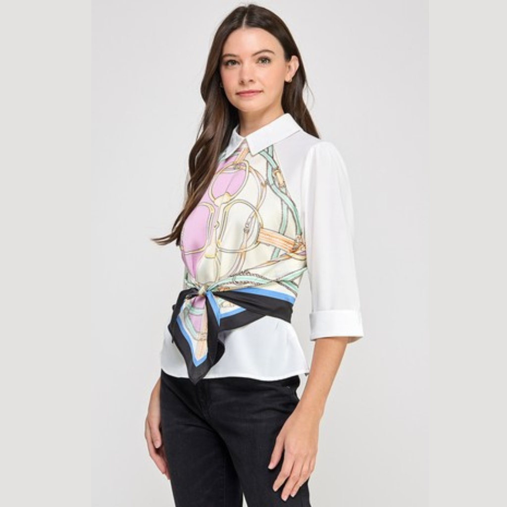 Riviera Layers Graphic Blouse