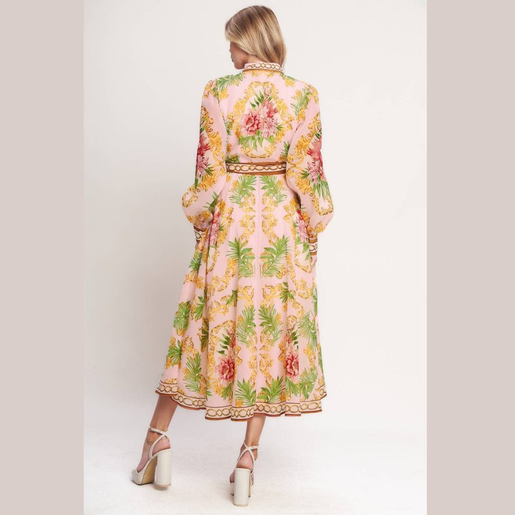 The Sofia Garden Print Midi Dress