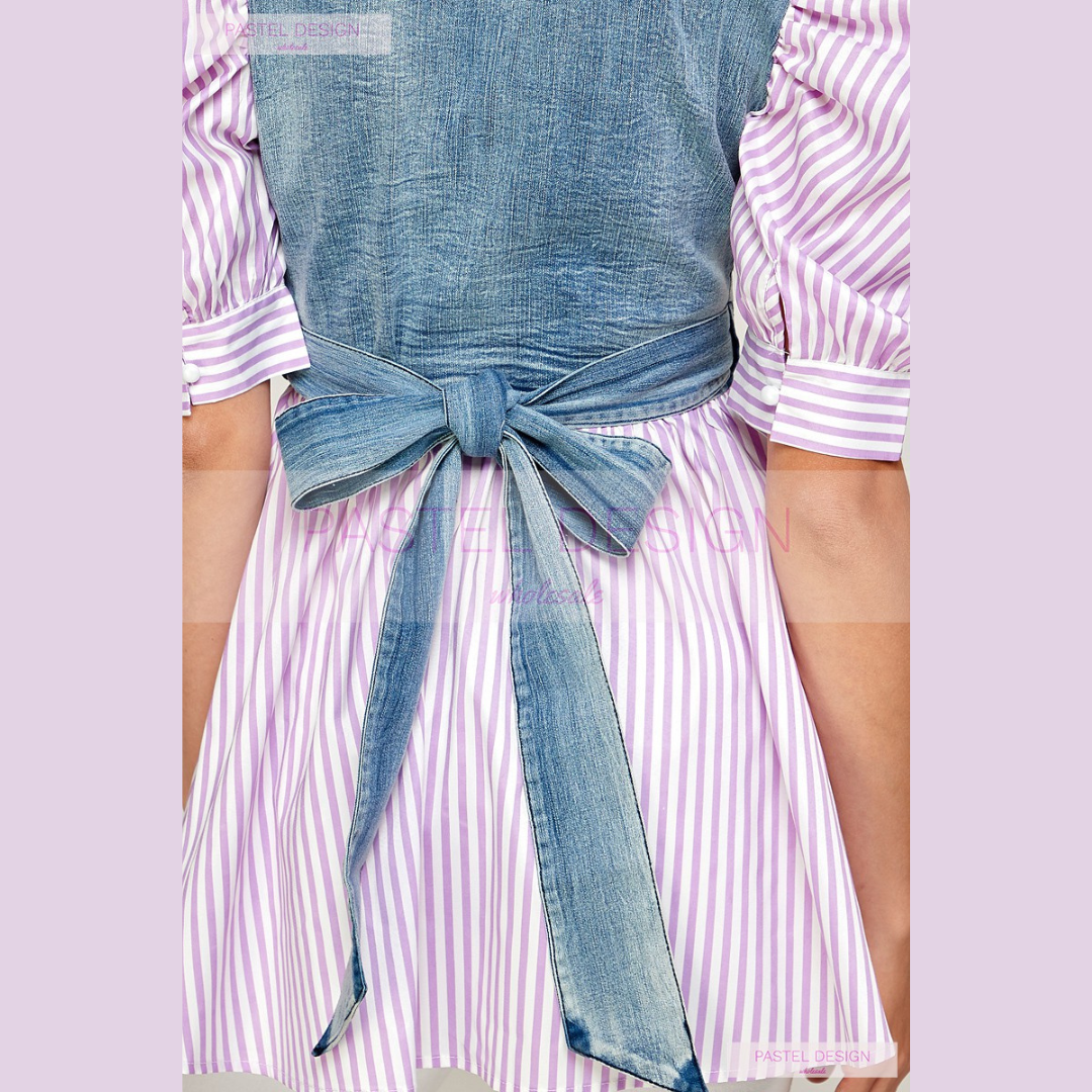 Lavender Muse Denim Peplum Top
