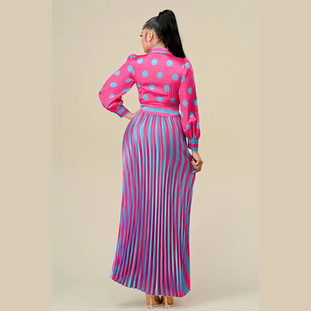 Candy Muse Pleated Maxi Dress