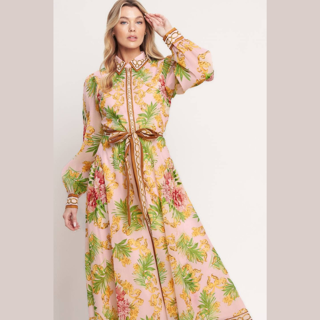 The Sofia Garden Print Midi Dress