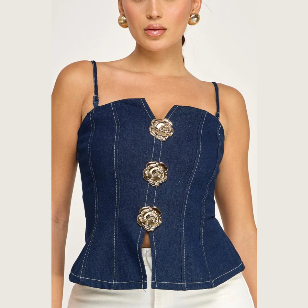 The Bella Denim Corset Top