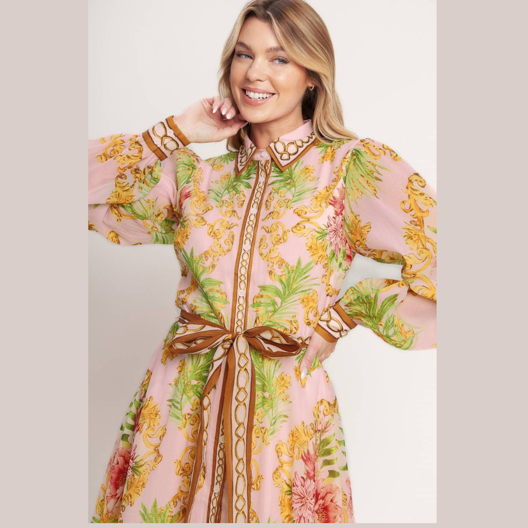 The Sofia Garden Print Midi Dress