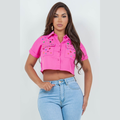 Pink Spark Statement Crop Top