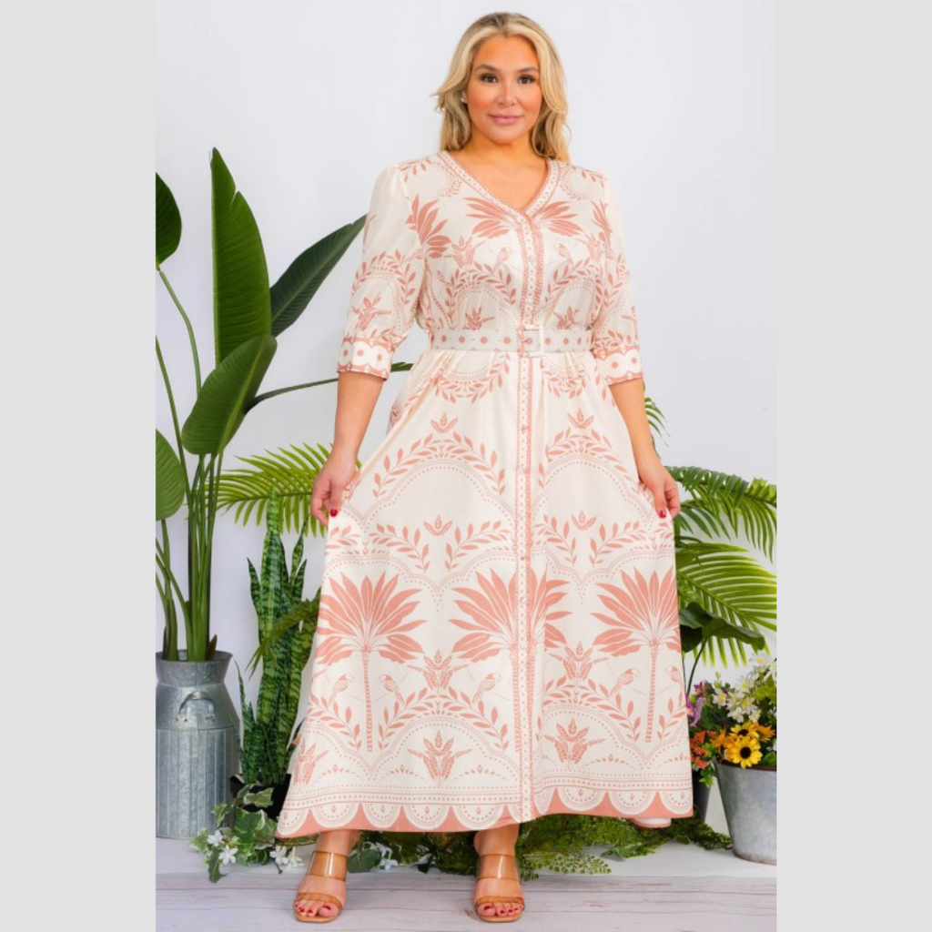 Desert Bloom Elegance Maxi Dress
