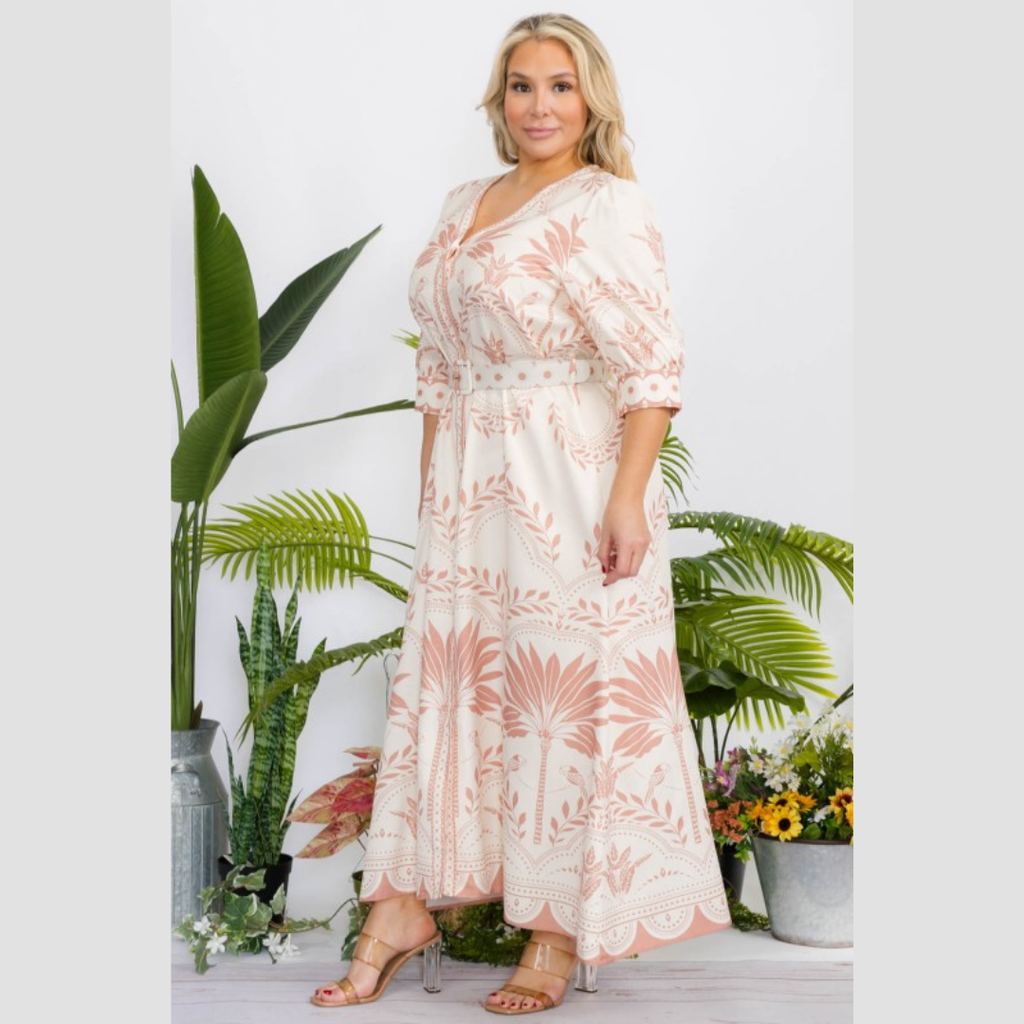 Desert Bloom Elegance Maxi Dress