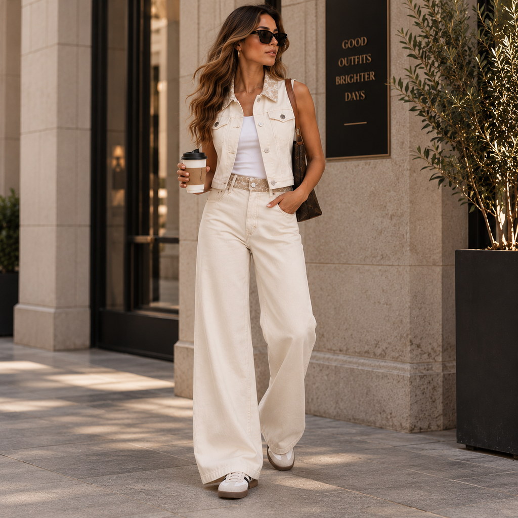 Ivory Denim Chic Set