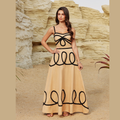 Desert Noir Ribbon Maxi Dress