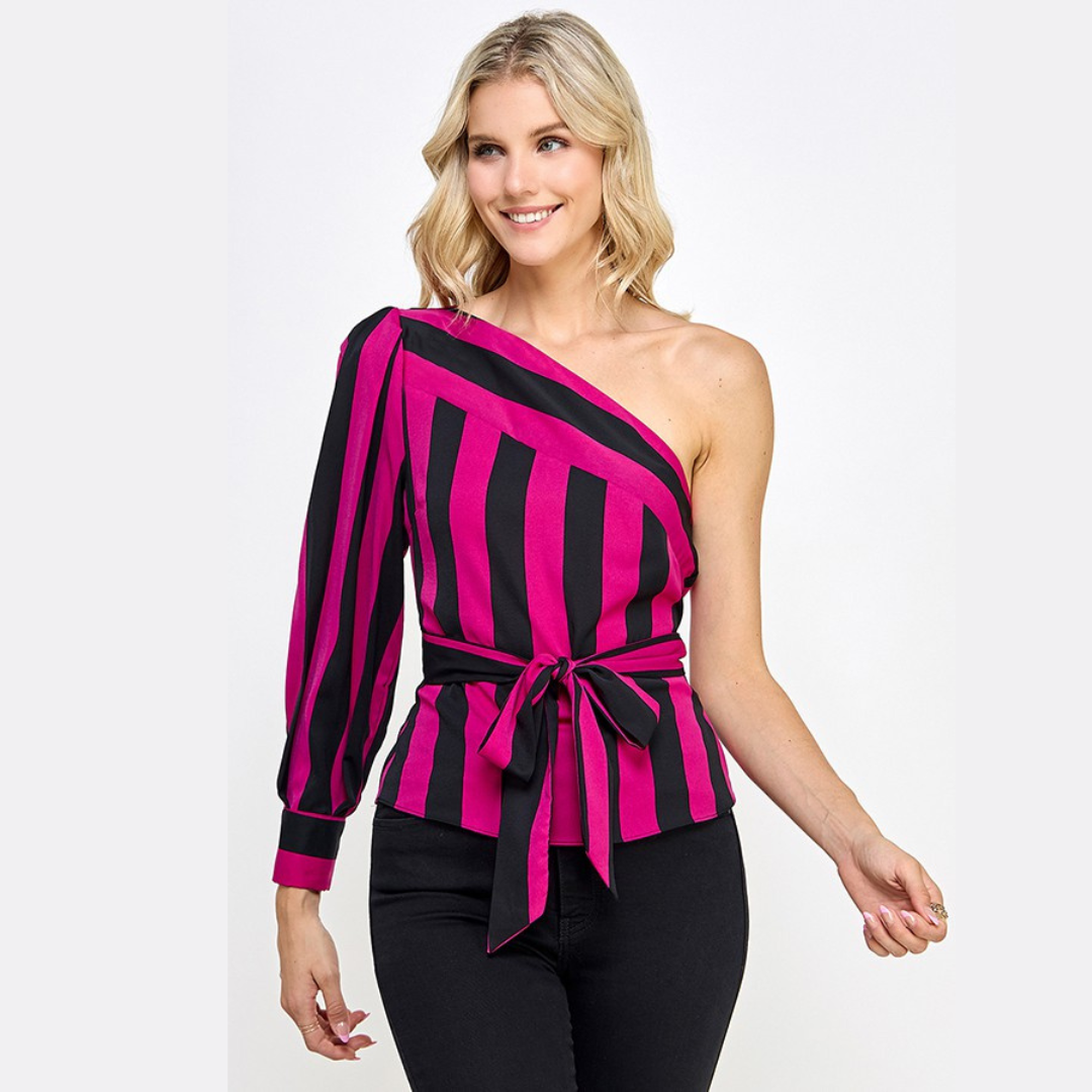Orchid Muse One-Shoulder Top