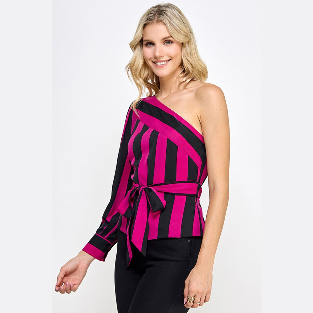 Orchid Muse One-Shoulder Top
