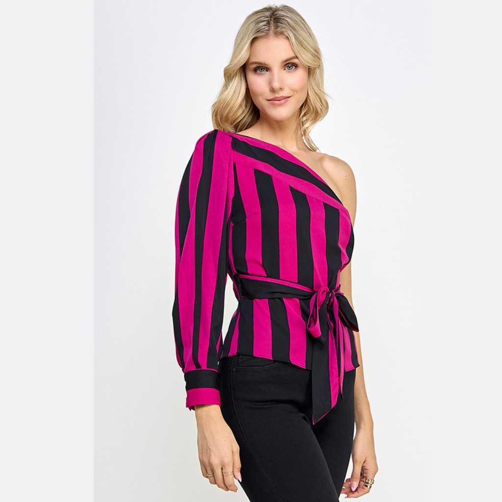 Orchid Muse One-Shoulder Top