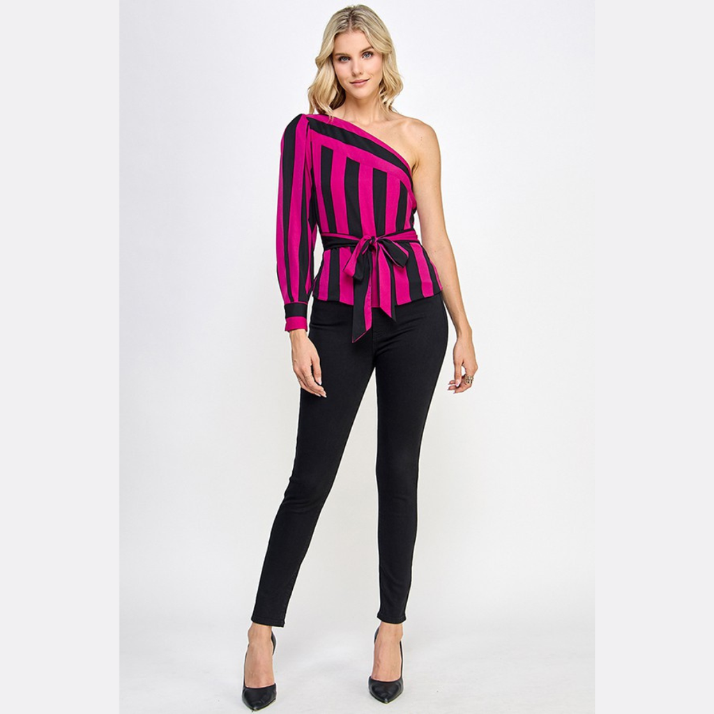 Orchid Muse One-Shoulder Top