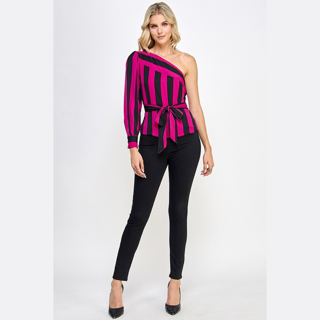 Orchid Muse One-Shoulder Top