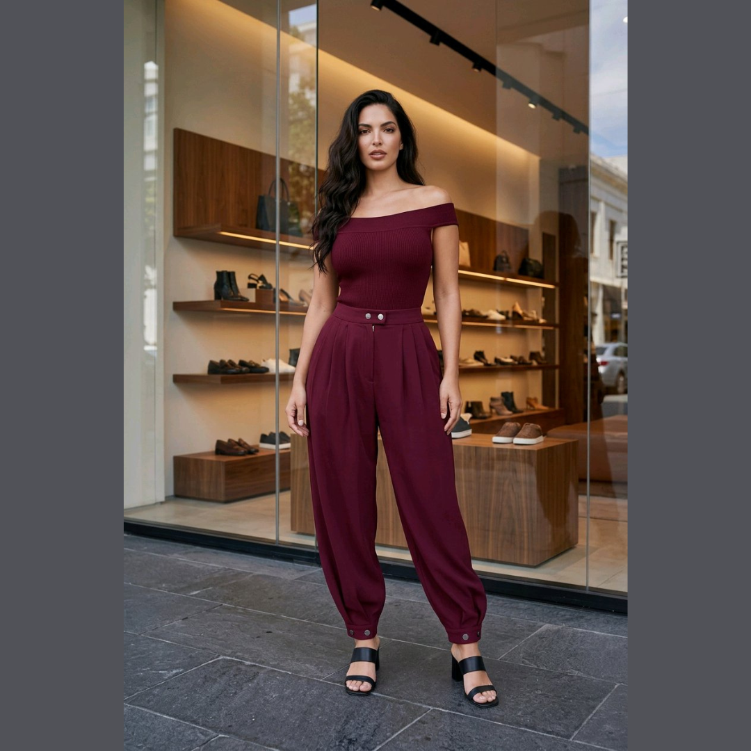 Wine Aladdin Trousers