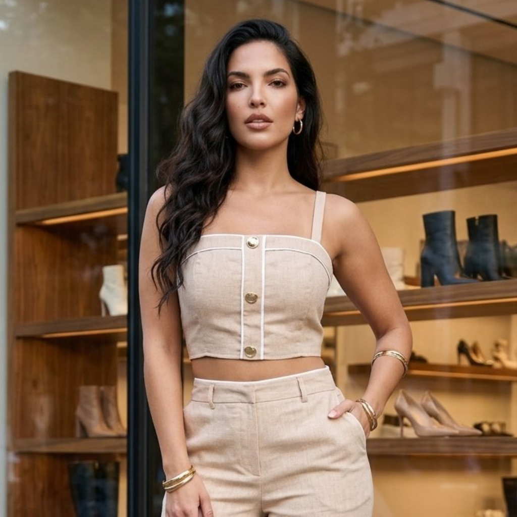 The Capri Linen-Look Two-Piece Set-Natural Color