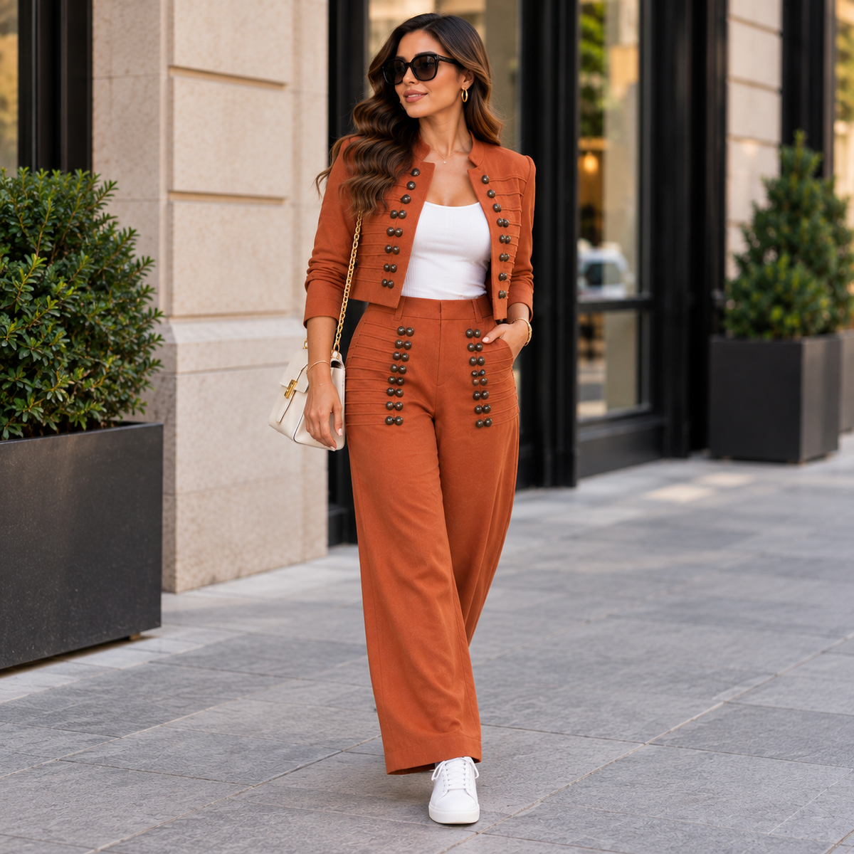 Rust Statement Pants Set
