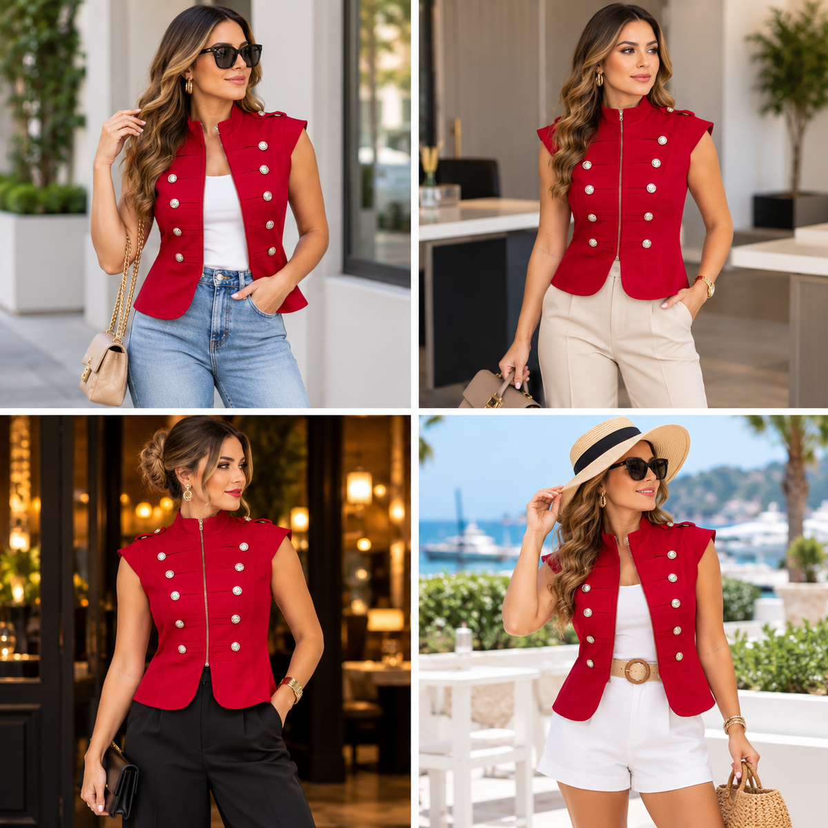 Chaqueta Militar Roja – Valentina
