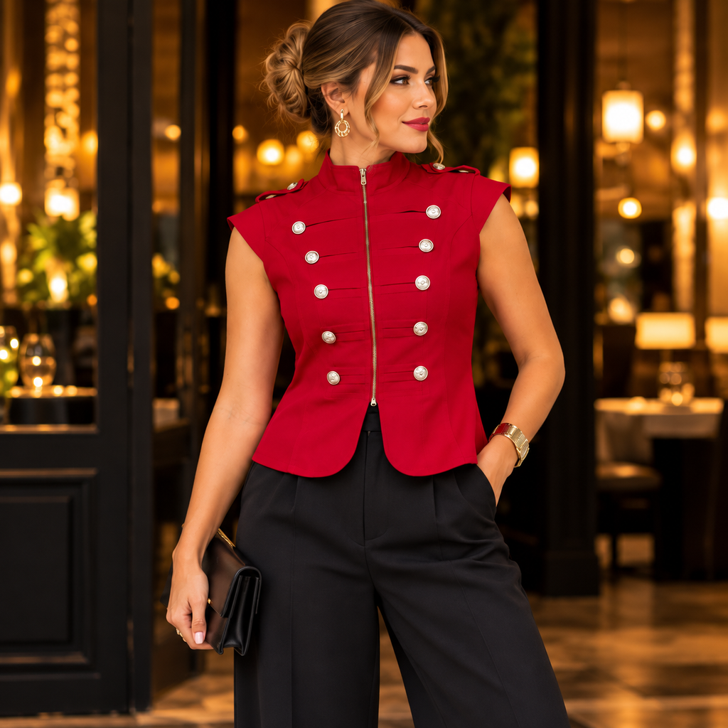 Chaqueta Militar Roja – Valentina