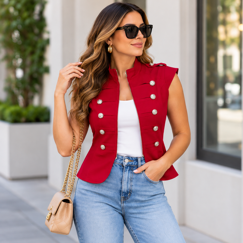 Chaqueta Militar Roja – Valentina